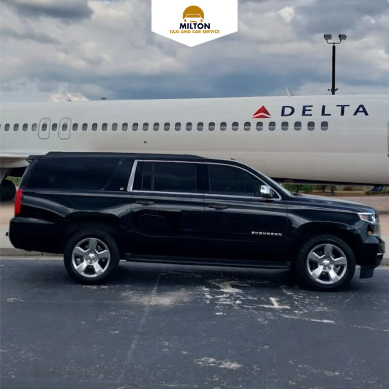 Milton Taxi and Car Service airport transfer vehicle at international airport